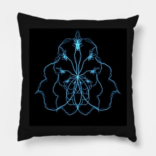 Abstract ice blue butterfly Pillow