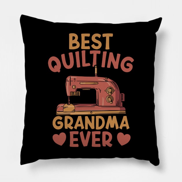 Quilting Grandma Quilter Pillow by medd.art