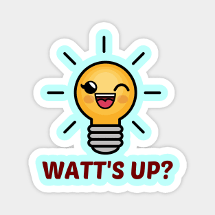 Watt's Up? - Cute Bulb Pun Magnet