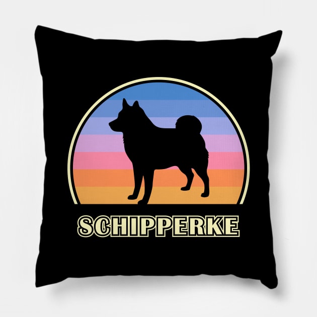 Schipperke Vintage Sunset Dog Pillow by millersye