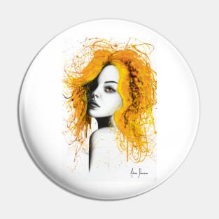 Sunflower Girl Portrait Pin