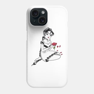 The girl with rose In hand Phone Case