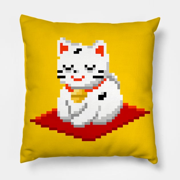 lucky cat Pillow by chiba_latte