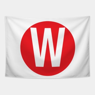 Letter W Big Red Dot Letters & Numbers Tapestry