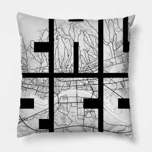 Zagreb, Croatia City Map Typography - Light Pillow