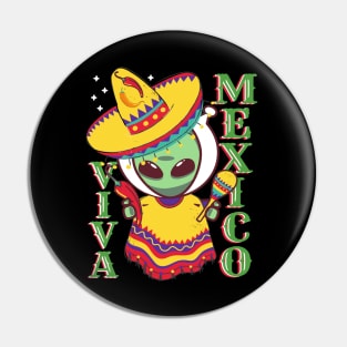 Mexican Poncho Cinco De Mayo Alien Sombrero Fiesta Costume Pin