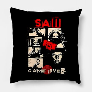 Vintage Saw Jigsaw Game Over Pillow