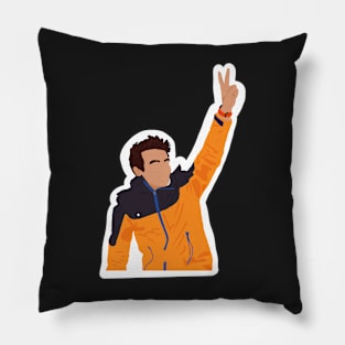 Lando Norris giving a peace sign to the crowd Pillow