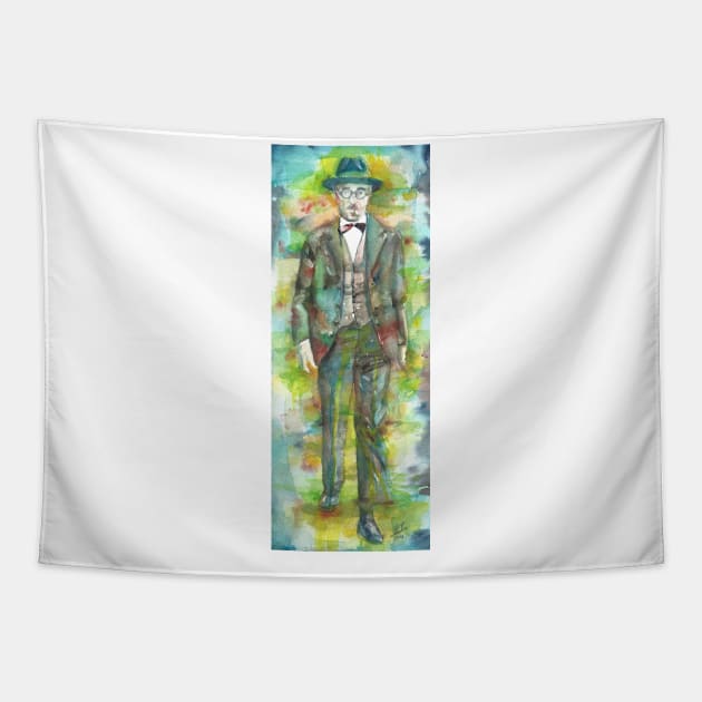 FERNANDO PESSOA - watercolor portrait .2 Tapestry by lautir