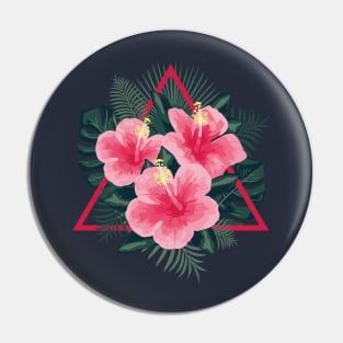 Tropical Flowers. Pink Hibiscus Pin