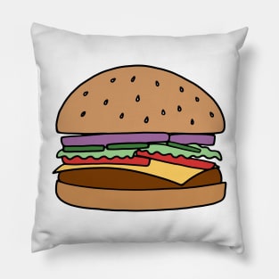 Hamburger Illustration Pillow