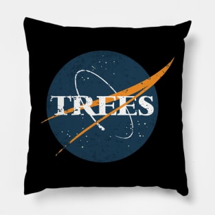 Trees Space Vintage Pillow