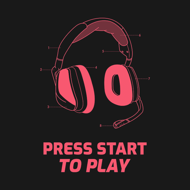 Press Start To Play Gaming by PopPrintUSA