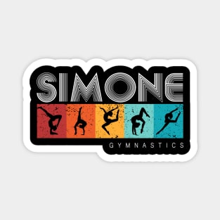 Vintage Simone Gymnastics Girls Retro Magnet