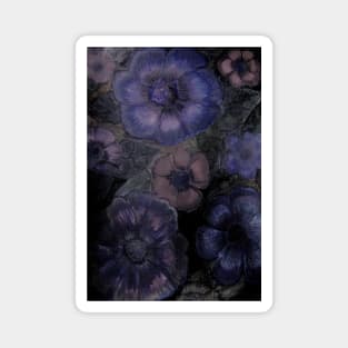 MIDNIGHT BLUE EXOTIC FLORAL BLOOM ART POSTER DECO PRINT TROPICAL VINTAGE DESIGN Magnet