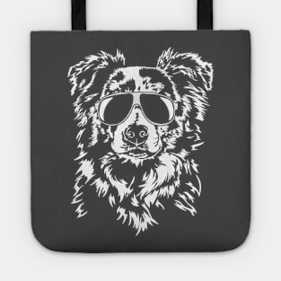 Funny Border Collie with sunglasses Tote