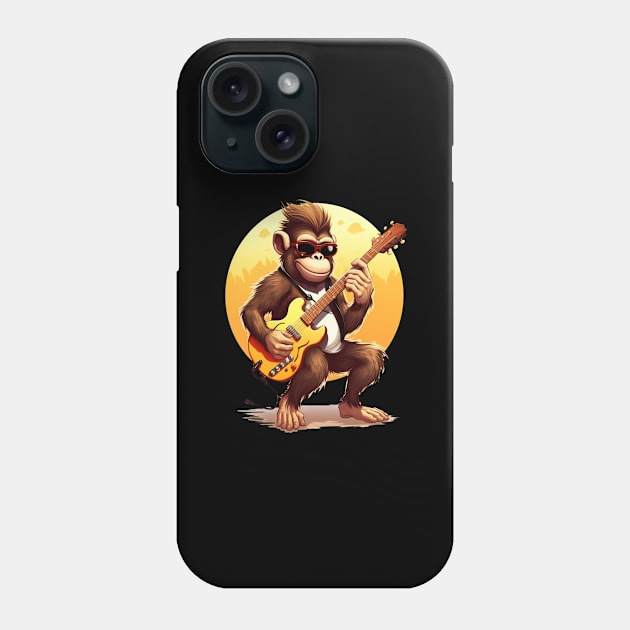 Monkey Playing Guitar Phone Case by Paul Walls