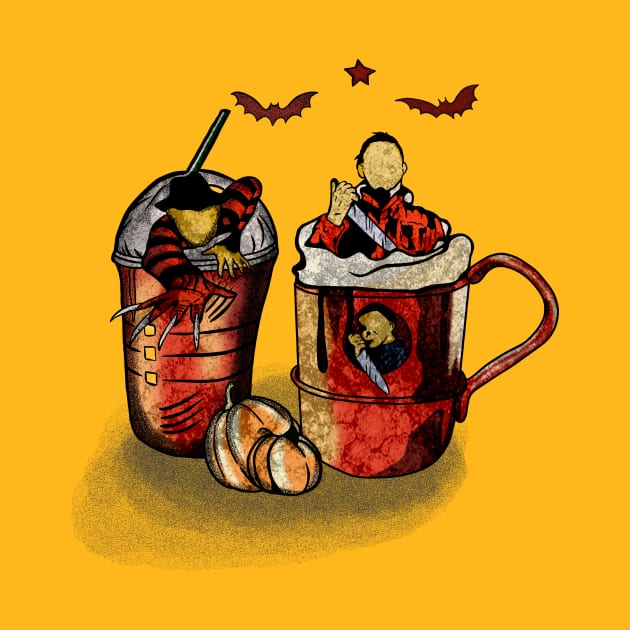 Skeleton Coffee Cups horror by kumtulmabur