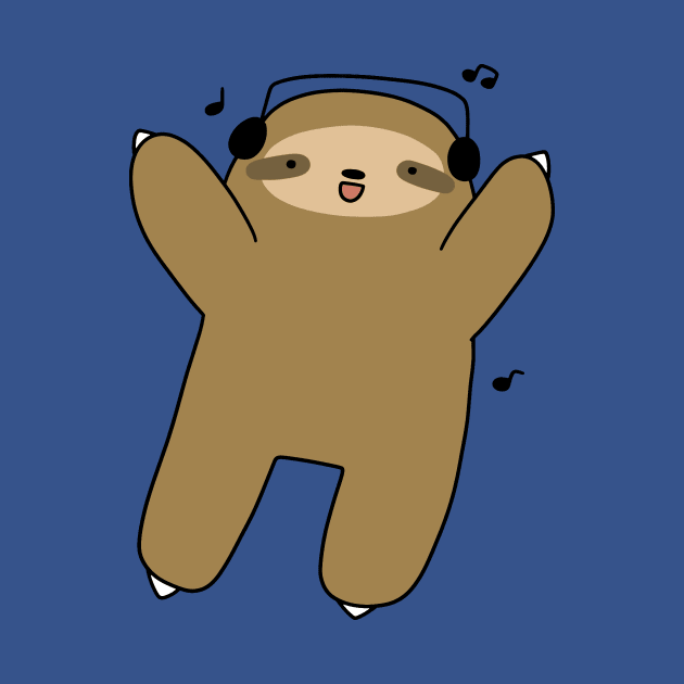 Dancing Headphones Sloth by saradaboru