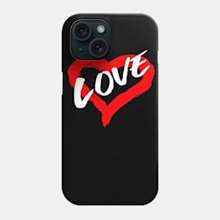 Valentines Day Love Heart in paint brush stroke design Phone Case