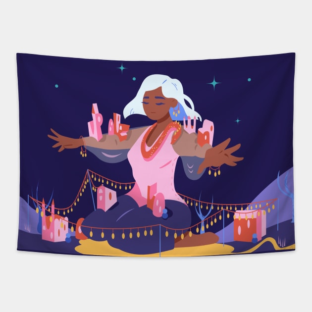 City Girl Tapestry by kjm.illustrations