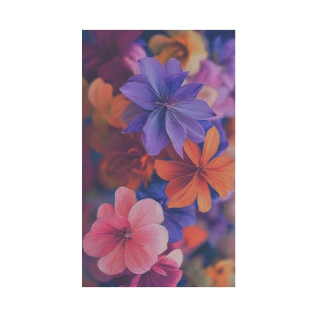 Flowers with colorful design by TeenArt