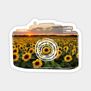 Sunflower Field Photography BOHO Camera Magnet