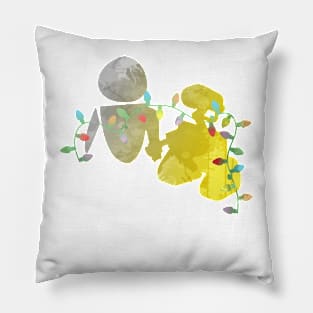 Robots at Christmas Inspired Silhouette Pillow