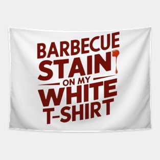 barbecue stain on my white Tapestry