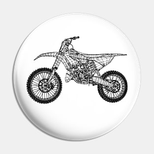 YZ 125 Bike Blueprint Sketch Art Pin