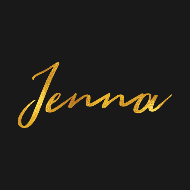 Jenna Name Hand Lettering in Faux Gold Letters by Pixel On Fire