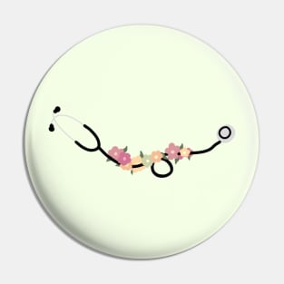 Stethoscope with Flowers Pin