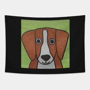 Whimsically Cute Beagle Portrait Tapestry