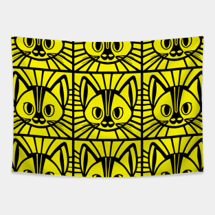 Yellow cat pattern Tapestry