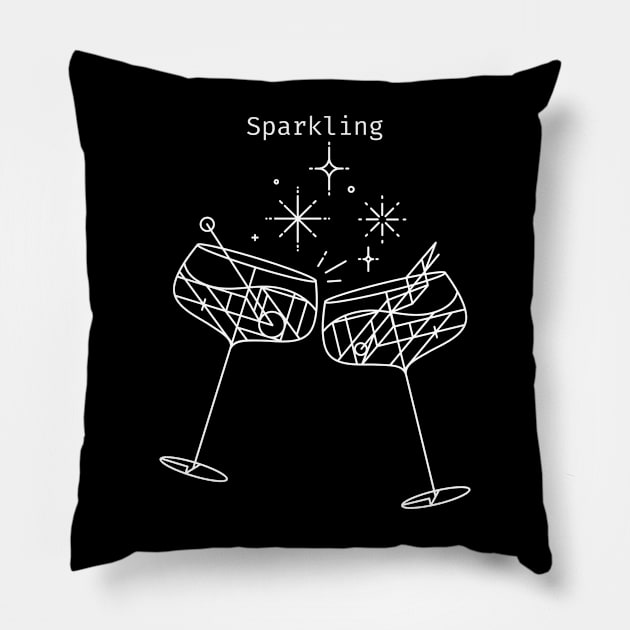 Sparkling White Pillow by HobbyAndArt