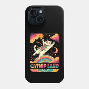 Cat Catnip Land 60s 70s Hippie Aesthetic Cat Lover Phone Case