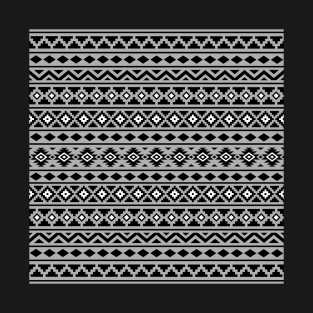 Aztec Essence Pattern II Black White Gray T-Shirt