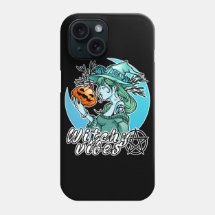 Halloween Blue Woman Witchy Vibes Phone Case