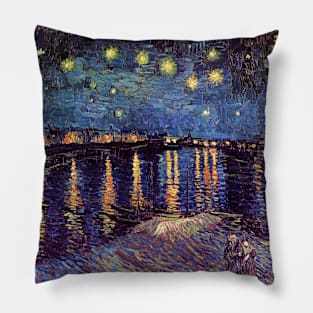 Starry Night Over the Rhone by Vincent van Gogh Pillow