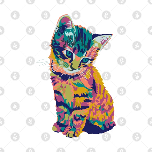 Colorful Kitten by Slightly Unhinged