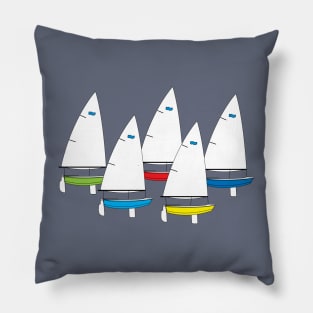 Sabot Sailboats Racing Pillow