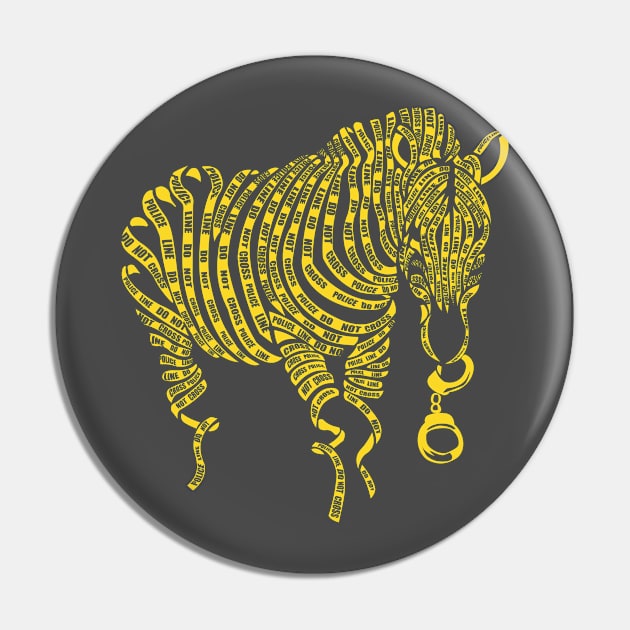 True Crime Zebra Pin by hbwdesigns