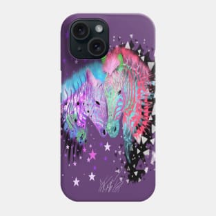 Colorful Rainbow Zebra Animal Head Print Phone Case