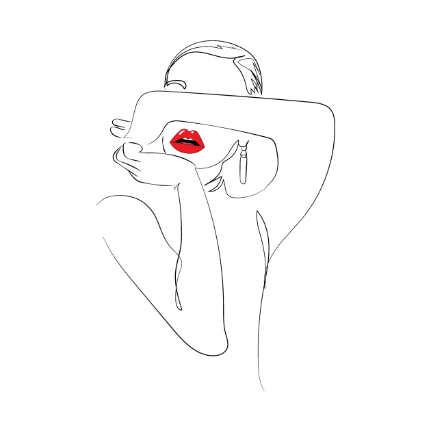 Women Red Lips Kisses by MisqaPi Design