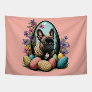 French Bulldog happy easter day Tapestry