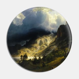 A Storm in the Rocky Mountains, Mt. Rosalie by Albert Bierstadt Pin