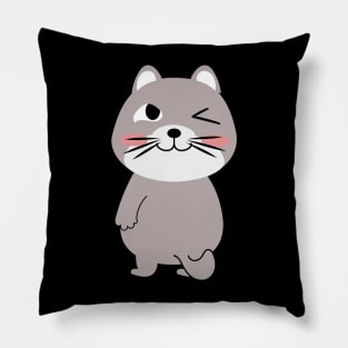 Cute cat cartoon character funny design. Pillow