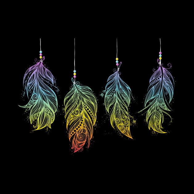 Native American Indian Feather Talismans by CryptoTextile