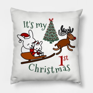 It’s My First Christmas Santa Mouse Pillow