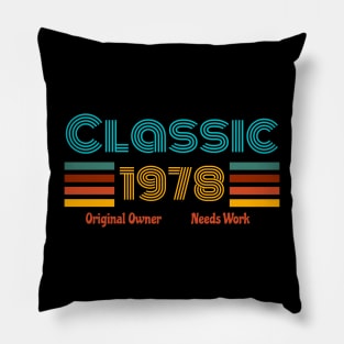 Retro birth year 1978 Pillow